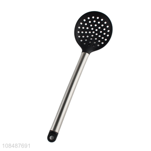 Wholesale silicone slotted skimmer slotted spoon with stainless steel handle