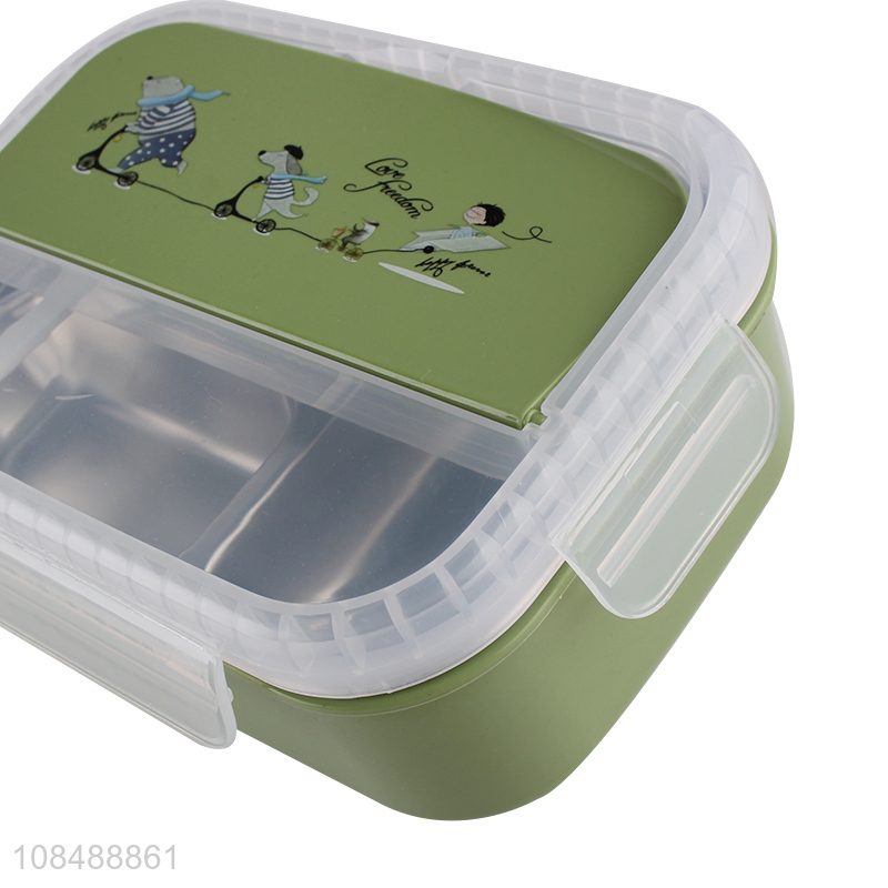 China wholesale stainless steel 3compartment lunch box for kids