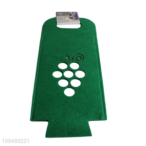 Yiwu market green felt wine bottle cover for decoration