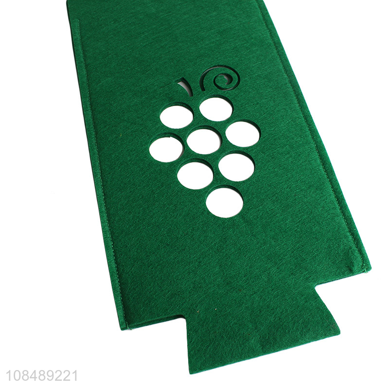 Yiwu market green felt wine bottle cover for decoration