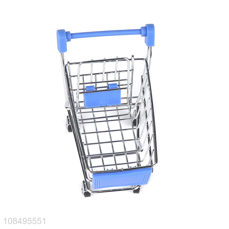 High quality mini shopping cart desktop storage basket