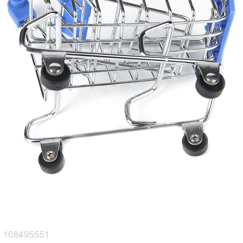 High quality mini shopping cart desktop storage basket