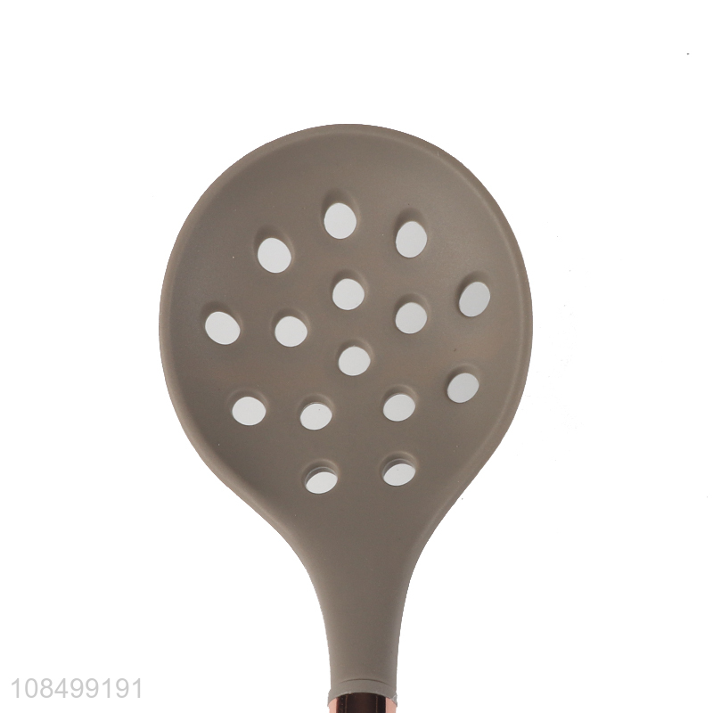 Best seller silicone colander kitchen slotted ladle with good quality