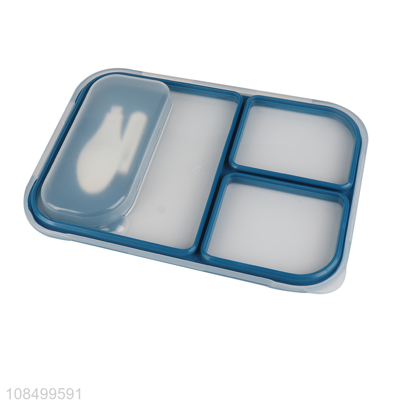 Factory direct sale self-sealing three-grid lunch box