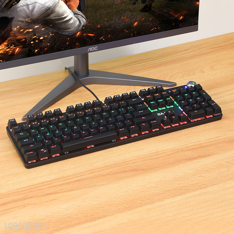 Wholesale 108 keys RGB breathing light waterproof gaming mechanical keyboard