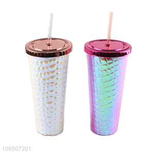 Top selling school office straw water cup water jar with lid