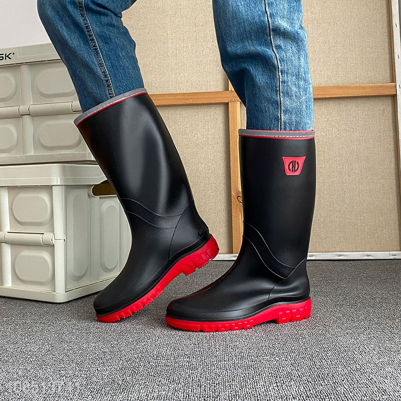 Latest products pvc waterproof men rain boots fishing boots for sale