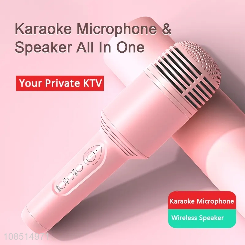 Good price wireless karaoke microphone and speaker for singing live streaming