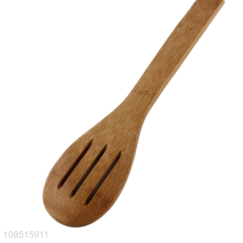 Wholesale from china bamboo household reusable dinnerware slotted ladle