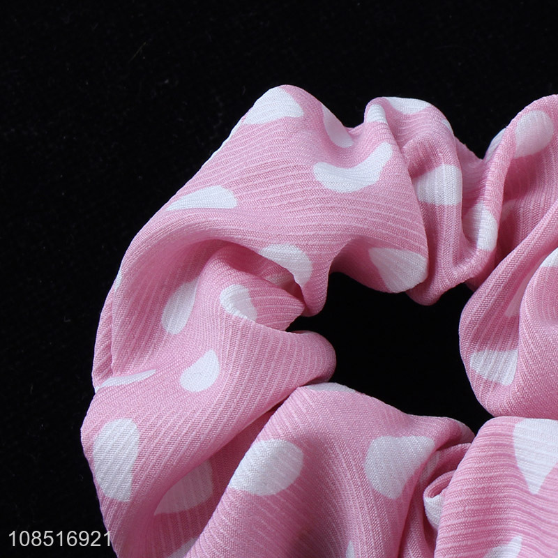 Online wholesale trendy polka dot hair scrunchies strechy hair ties