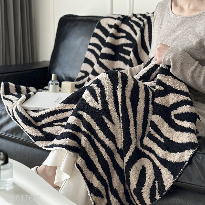 Wholesale zebra grain throw blanket comfy microfiber blanket