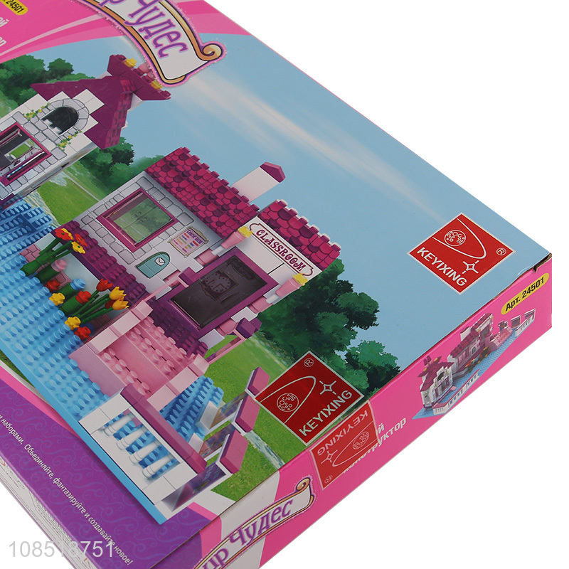 Most popular beautiful house building block toy for preschool kids