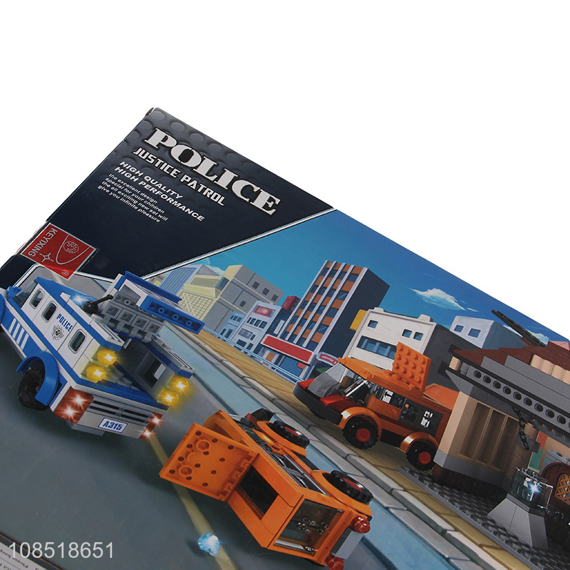 Factory price creative police car building blocks for sale