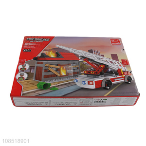 China wholesale fire fighting truck model building block toys for kids