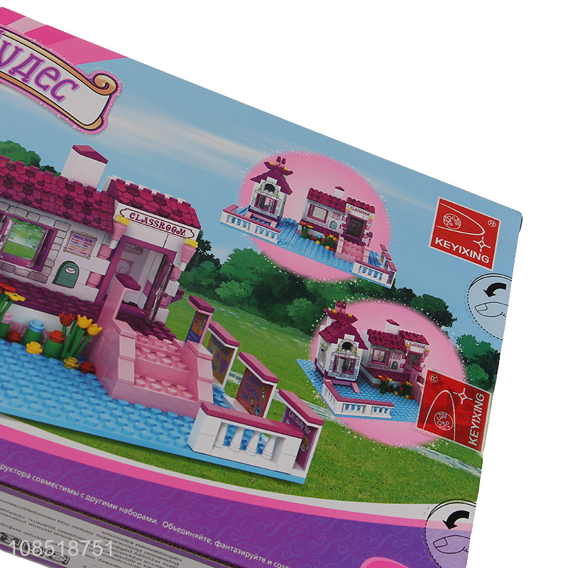 Most popular beautiful house building block toy for preschool kids