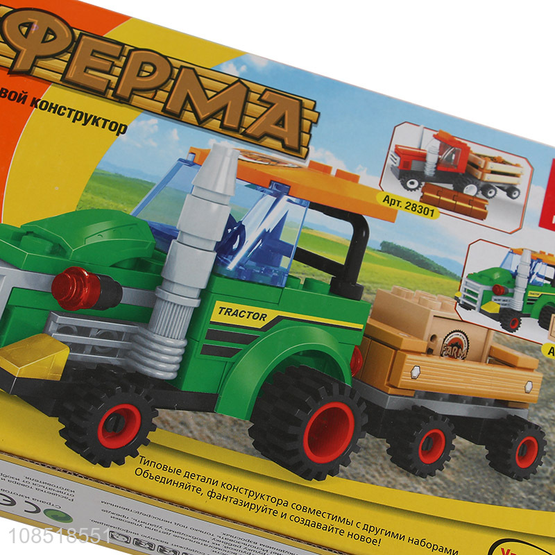 Best price cute educational toys truck farm building block toys