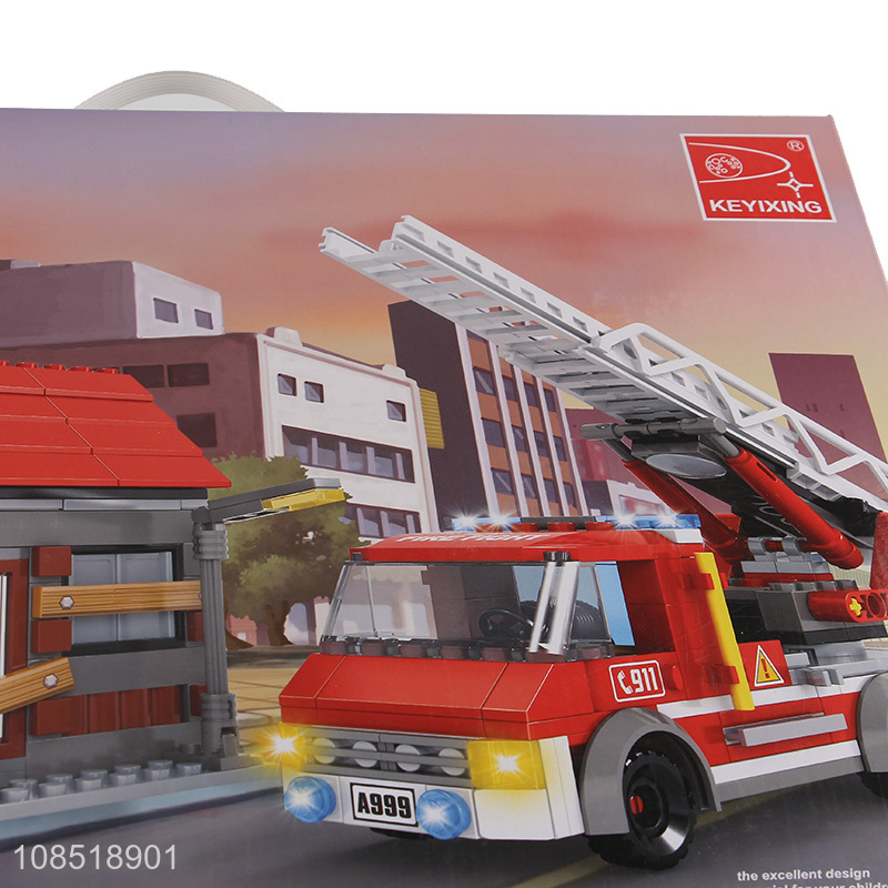China wholesale fire fighting truck model building block toys for kids