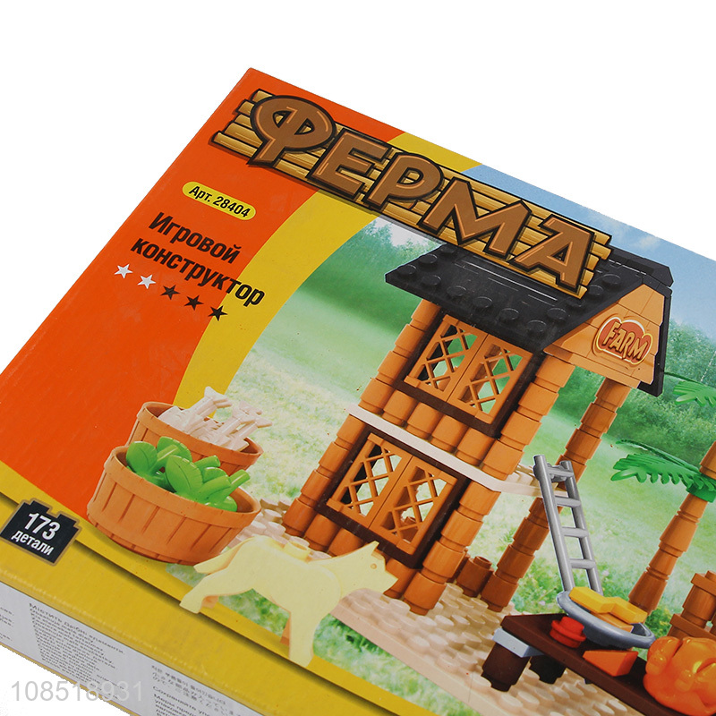 Good selling farm series kids building block toys wholesale