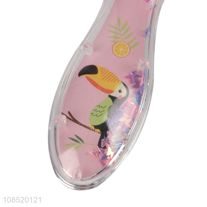 New product cartoon animal quicksand glitter plastic comb