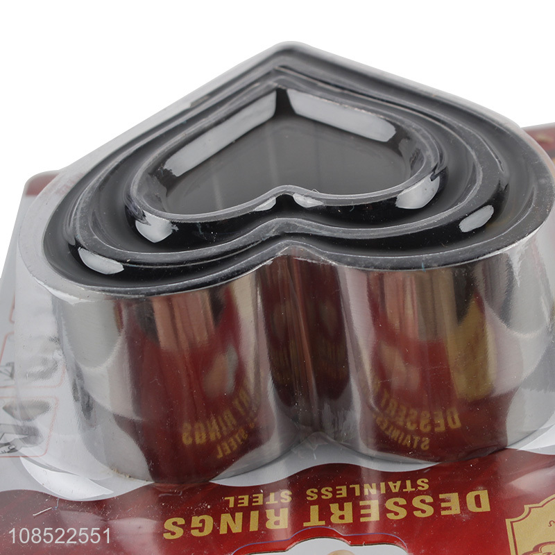 Wholesale 3pcs/set stainless steel mousse ring mould for baking