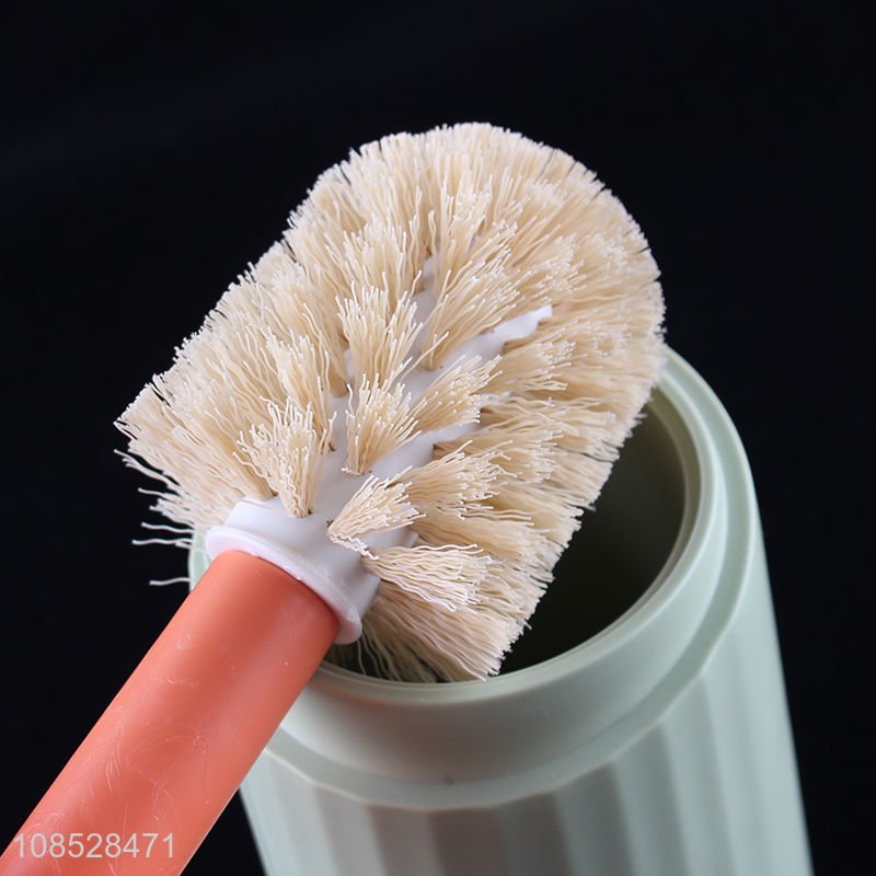 High quality simple design plastic toilet brush and holder set