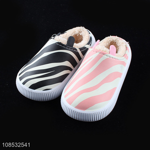 New product winter warm zebra grain printed nurse slippers for kids