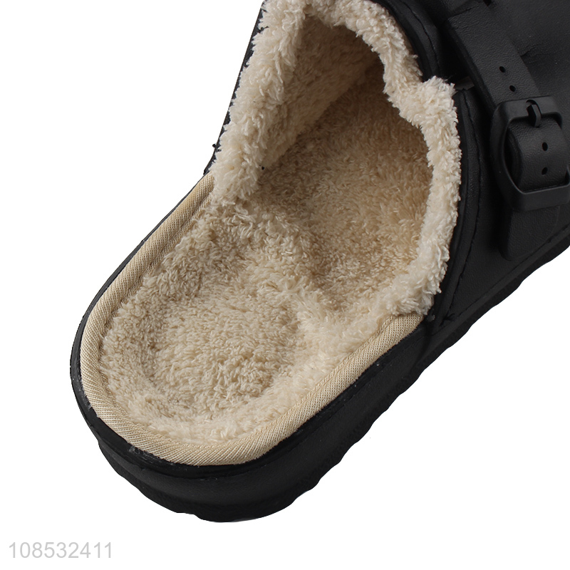 Factory price men winter warm slippers slip-on fuzzy home slippers