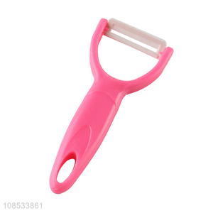 Hot selling plastic handle ceramic blade vegetable and fruit peeler