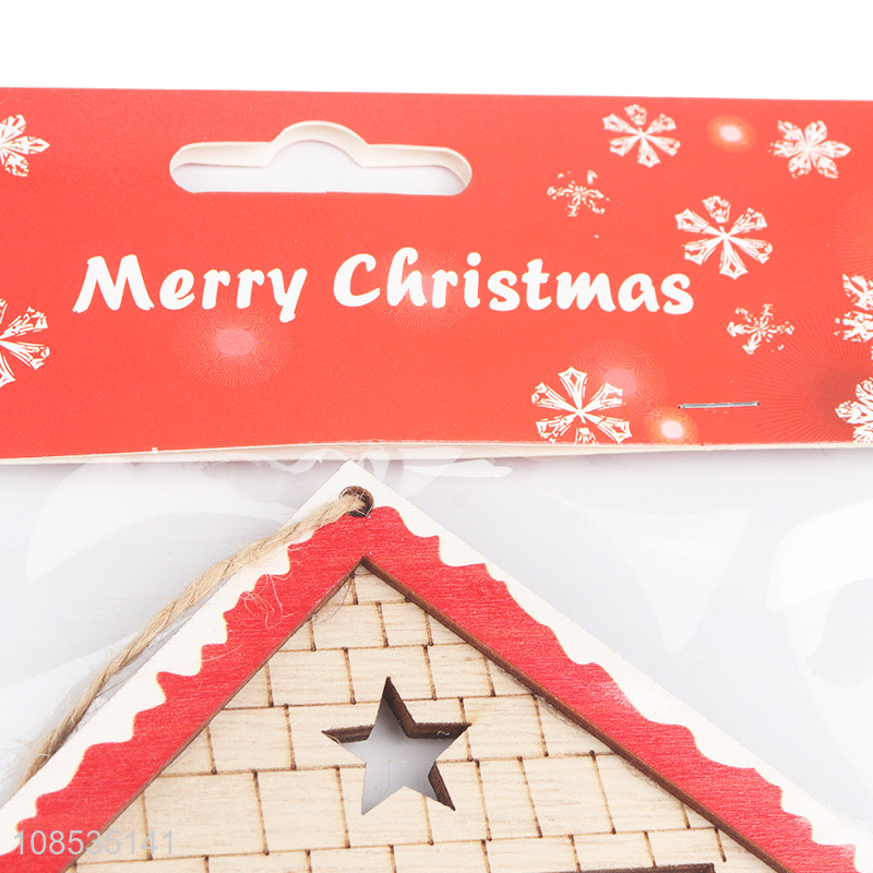 Good price wooden hanging Christmas ornaments Xmas tree decor