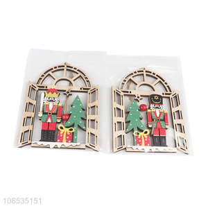 Popular design wooden cutout Christmas tree hanging ornaments