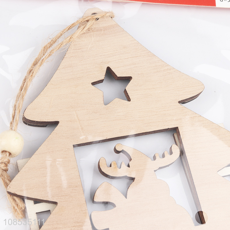 New arrival laser cut wooden hanging Christmas tree decoration