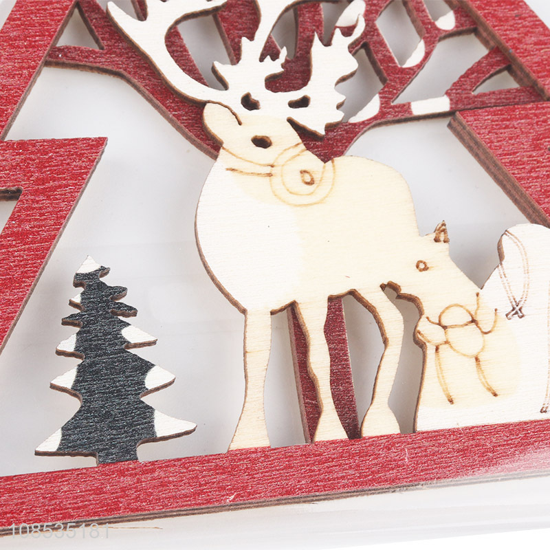 New arrival Christmas tree decoration hanging wooden ornaments