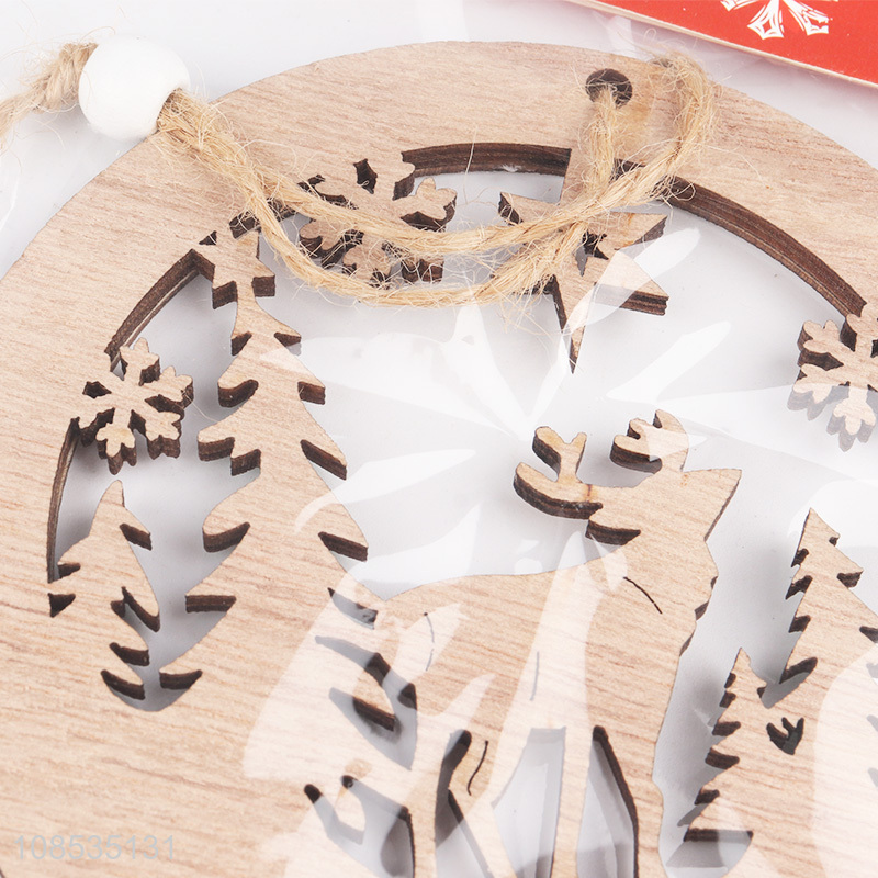 Wholesale laser cutting wood carving ornaments for Christmas tree