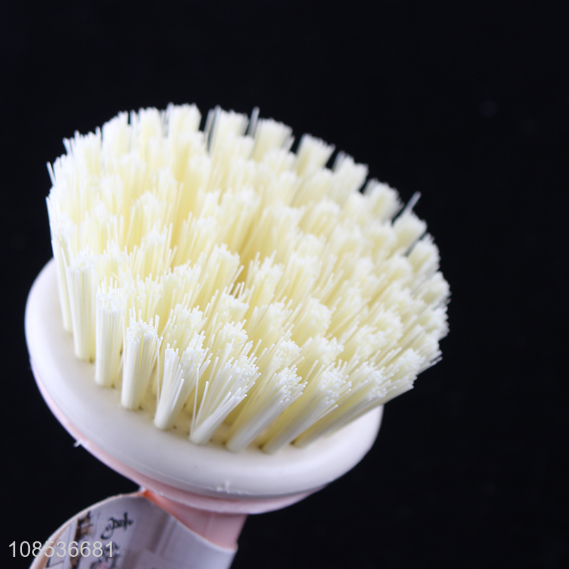 Wholesale durable pot brush with bent handle kitchen cleaning tool