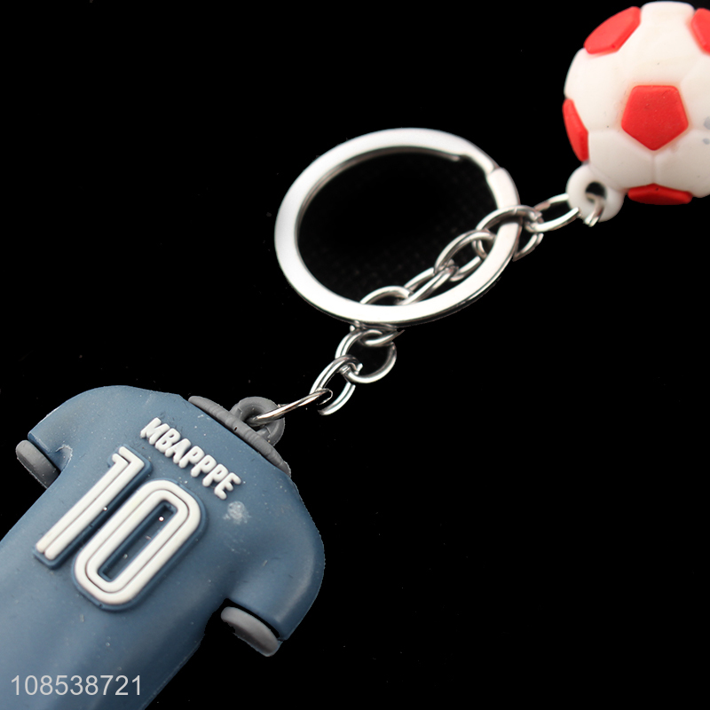 Wholesale soft rubber t-shirt keychain sports jersey keyring