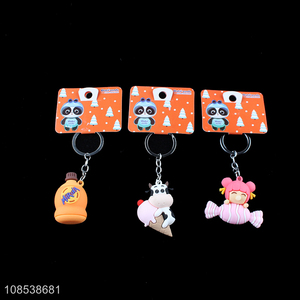 Good quality cute cartoon silicone key chain for women girls