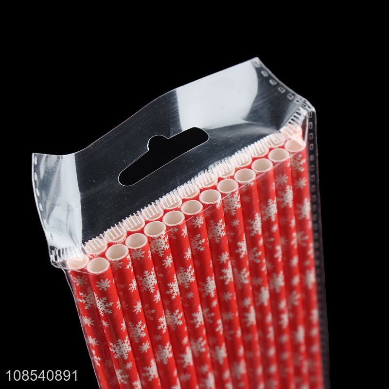 Wholesale Christmas party straws disposable paper straws for drinking