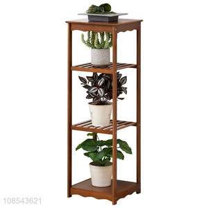 Wholesale 5-tier bamboo plant stands indoor outdoor flower stands