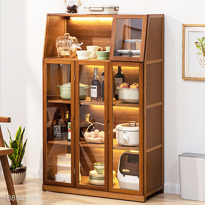 Wholesale kitchen furniture bamboo kitchen cabinet wine cabinet cupboard