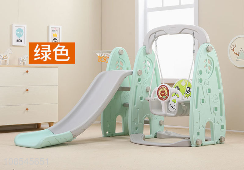 Good quality plastic swing and slide indoor kids toys