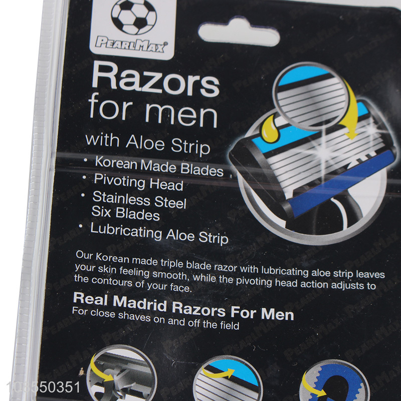 Top products disposable 6blades razor with lubricating strip