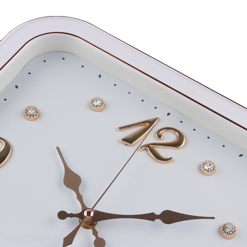 Bottom price rhinestone wall clock silent hanging clocks for decor