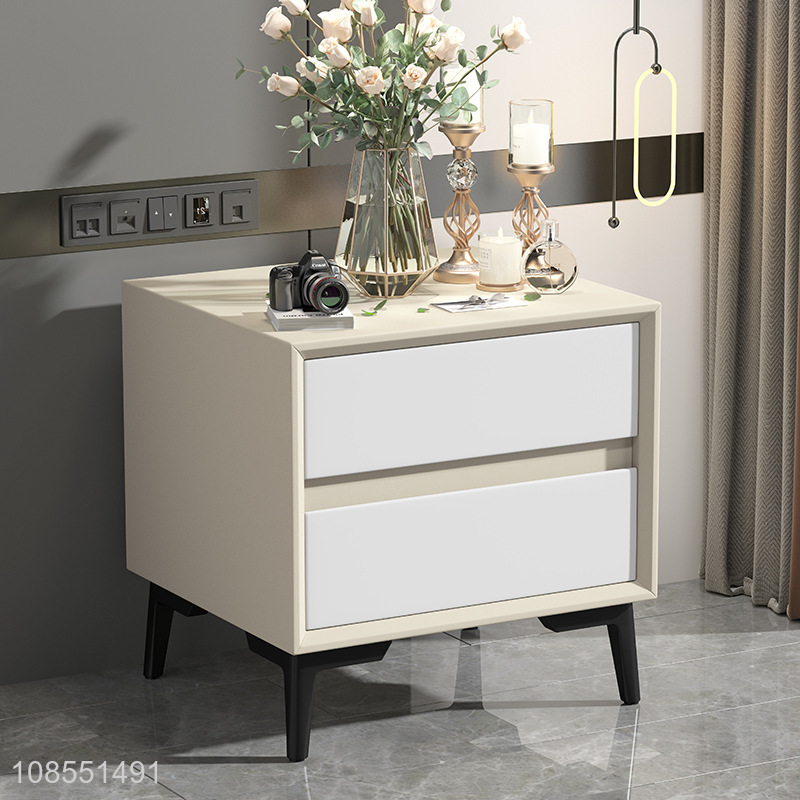 Wholesale rock board solid wood bedside table storage bedside cabinet