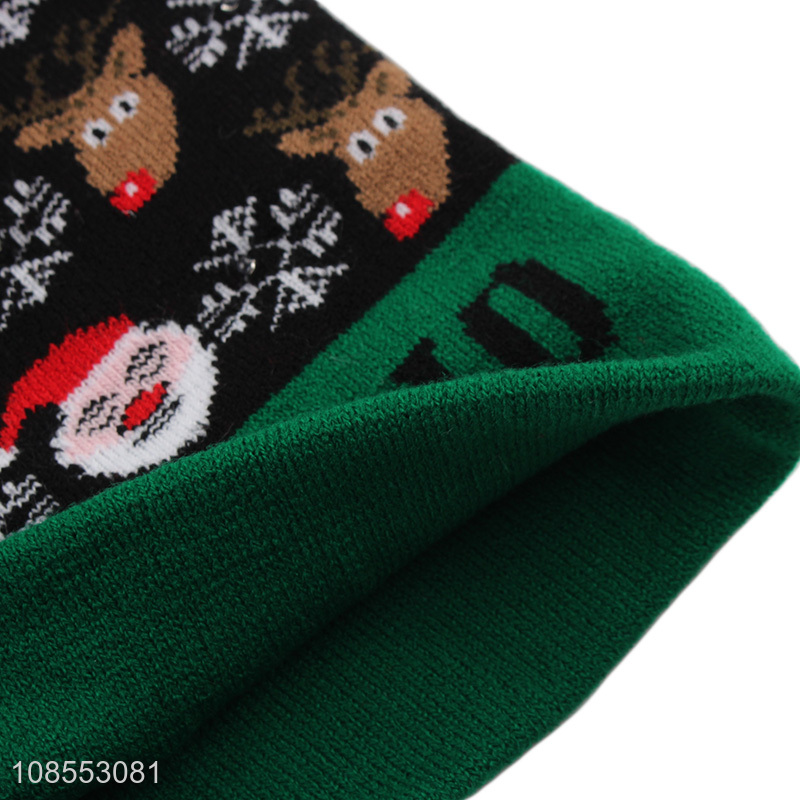 Factory price christmas style fashion knitted hat for sale