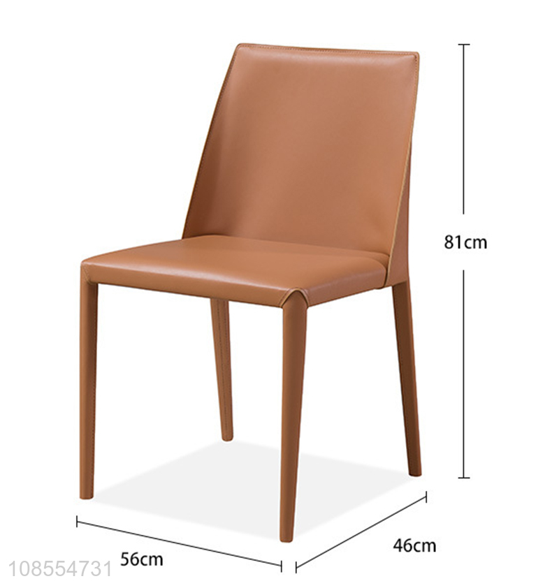 Factory supply light luxury pu leather saddle chair dining chair