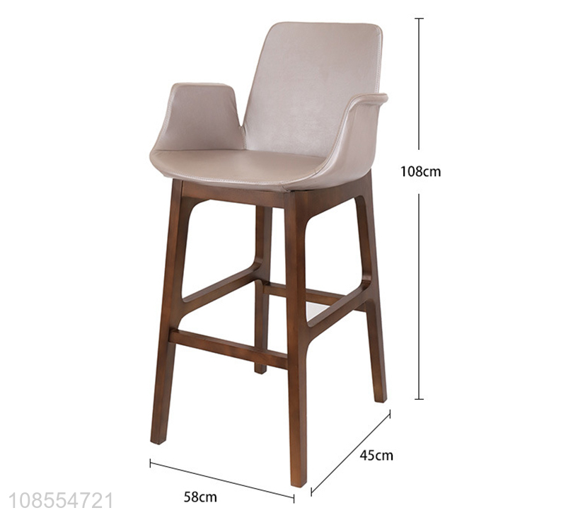 Wholesale solid wood pu leather high stool bar chair bar supplies