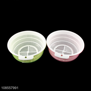 Hot selling medium size double-layered drain basket kitchen strainer colander