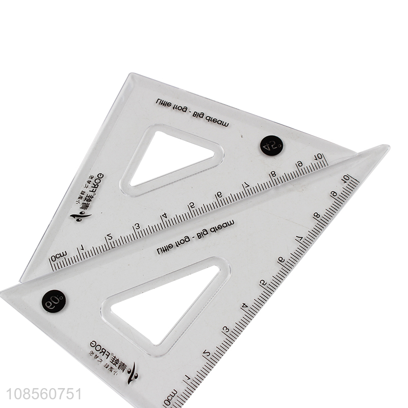 Hot selling 4pcs/set plastic protractor ruler set for student