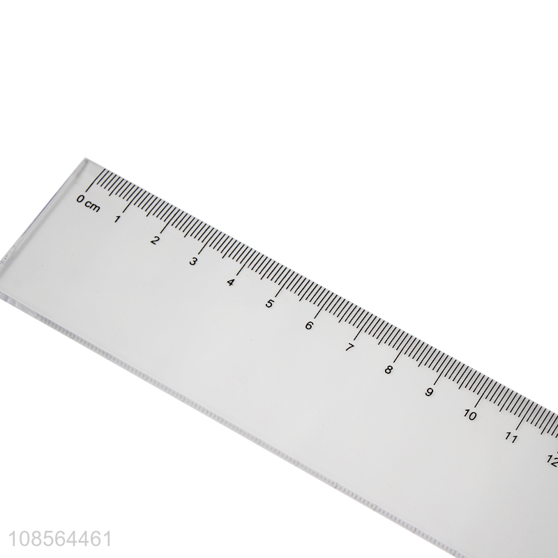 Top quality plastic transparent straight ruler for sale