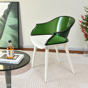 Good quality transparent backrest chair armrest leisure dining chair